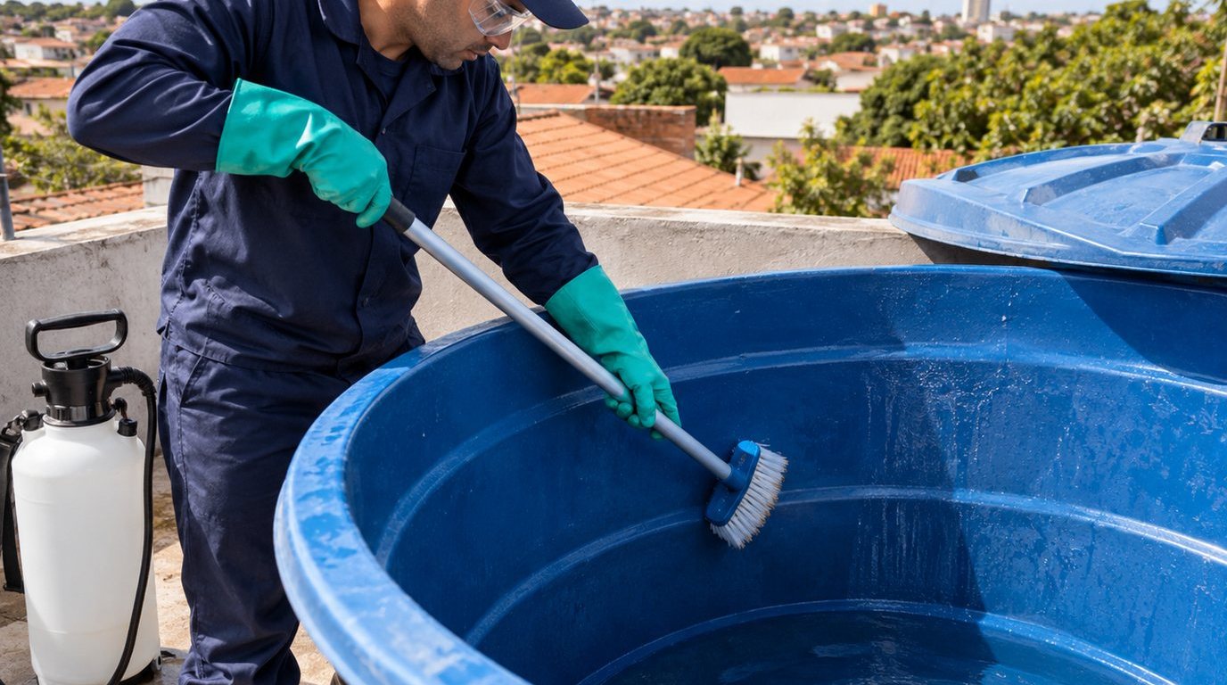 Higienização e Desinfecção da Caixa d'Água em Vitória‑ES