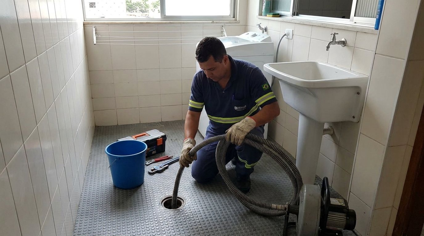 Ponto de Esgoto na Lavanderia em Vitória‑ES